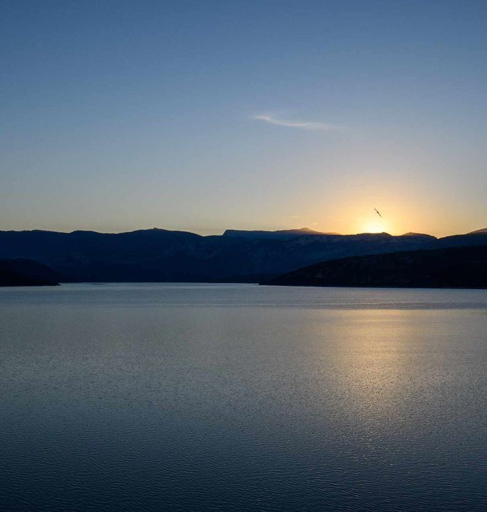 Lever de soleil sur le lac de Sainte-Croix